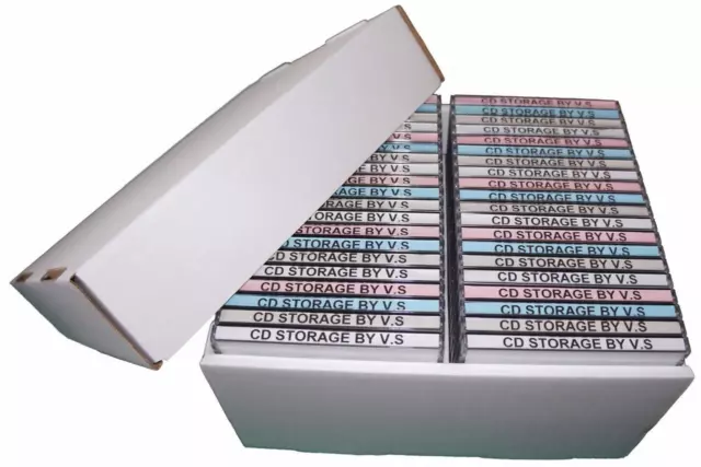 CD Storage Box Case Unit Organiser INCLUDING Lid **2 Pack Deal** Holds 40 Cd's