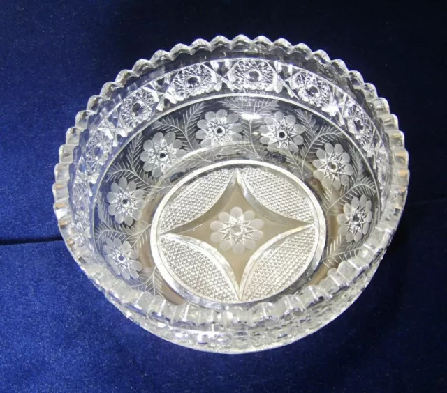 Stunning HC Fry American Brilliant Period Cut Glass Bowl - PERSHING Pattern