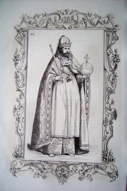 97-6-79 Gravure 1860 mode costume empereur d'Allemagne