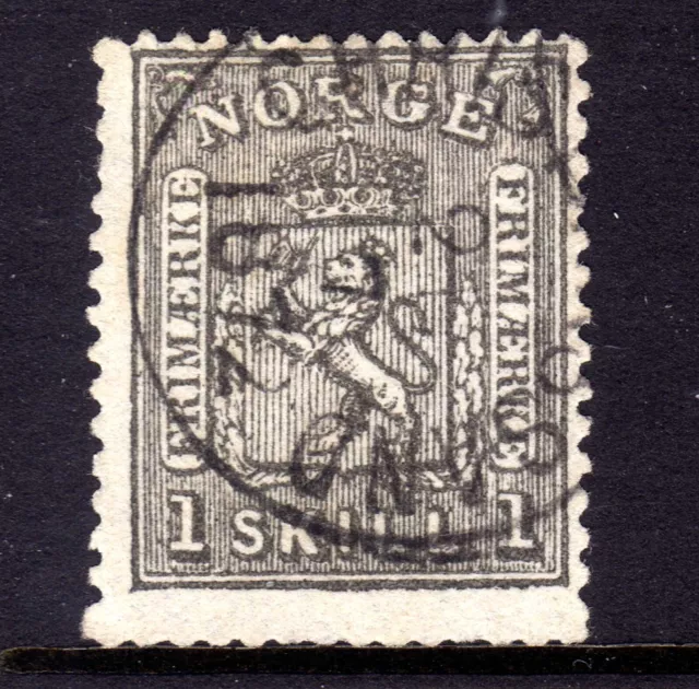 NORWAY 1867-8 EMISSIONE PETERSEN 1sk GRIGIO NERO USATO, SG 22