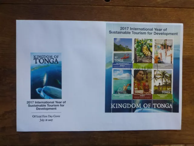 Tonga 2017 Tourism 6 Stamp Mini Sheet Fdc First Day Cover