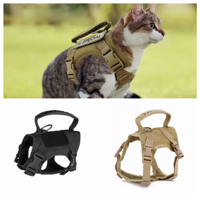 Adjustable Nylon Tactical Soft Mesh Cat Harness Cloth for Walking Escape Proof