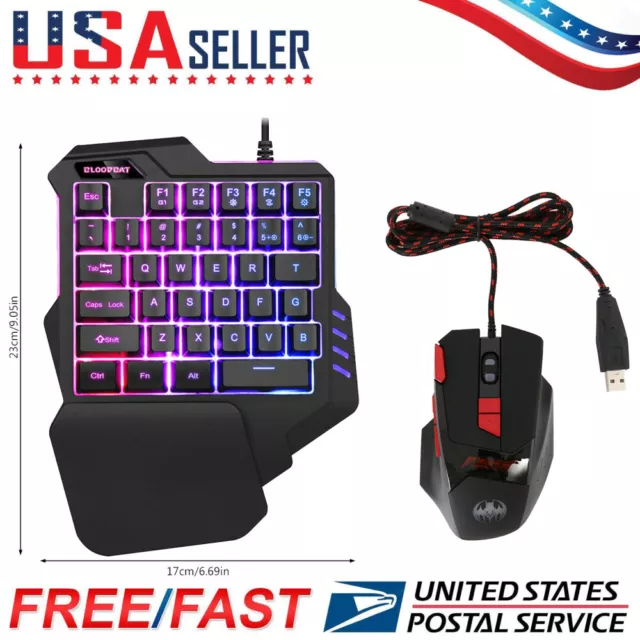 keypad Gaming Keyboard One-Hand Mini Hand Rest Backlight for PS4 XBOX Nintendo
