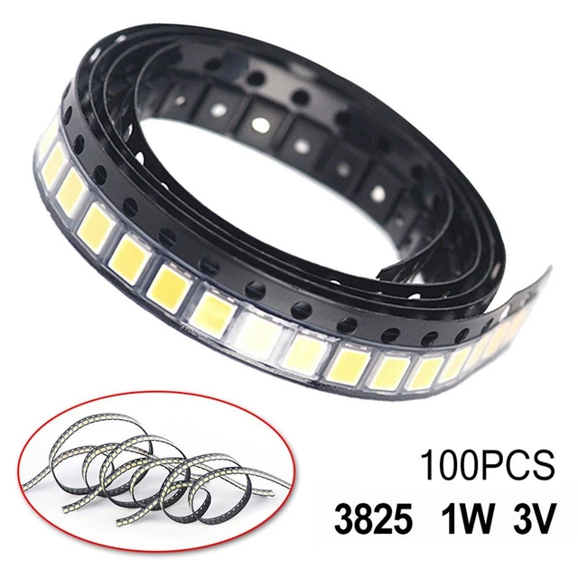 100-Pack 2835 SMD LED Beads - 3V/6V Cold White Light For TV Backlight Strip Repair & DIY LED Projects