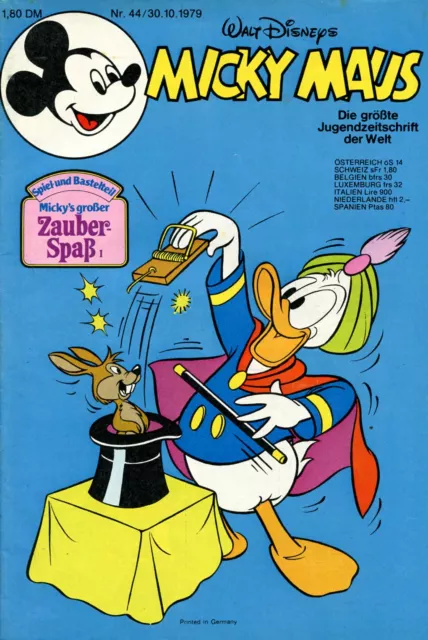 Comic MICKY MAUS, Ehapa, Nr. 44von 1979, komplett mit Beilage, guter Zustand