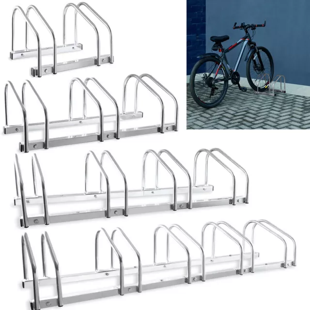 Cycle Bicycle Bike Parking Rack Floor Stand Steel Pipe Storage Mount Holder