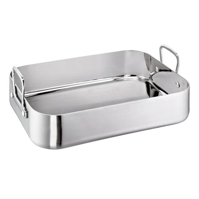 Schulte-Ufer Delicado Bratreine, Vierkant Bräter, Auflaufform, Edelstahl 35x25cm