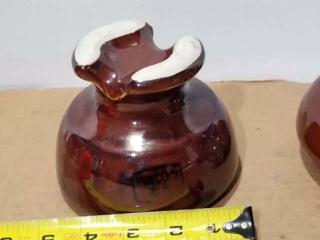 Vintage Brown Ceramic Porcelain Saddle Pinco-5 63 Insulator