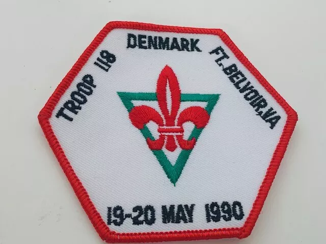 Advertising Patch Logo Emblem Sew vtg patches Belvoir Denmark troop 118 Virginia