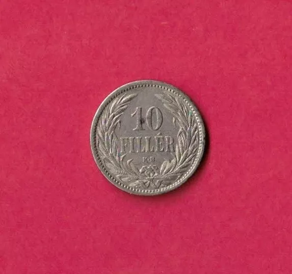 Hungary Km482 1908 Uncirculated-Unc Mint Vintage Old Antique 10 Filler Coin