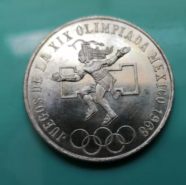 Mexico 1968 Silver Coin 22gms Olympics  (407