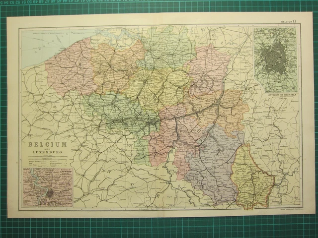 Ancienne carte de la Belgique, 1832. Quincaillerie de