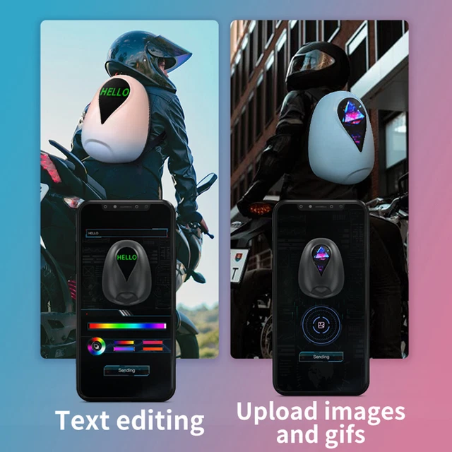 PINK LED CYCLING Backpack Luminous Helmet Motorcycle Helmet Backpack