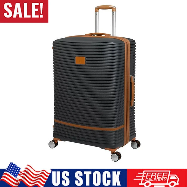 31" Hardside Expandable Checked Spinner Luggage Suitcase Travel Trolley, Gray US