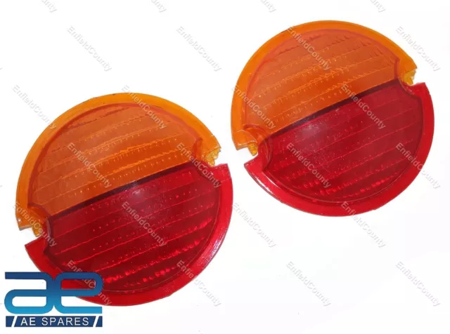 Par de lentes de luz trasera de freno, Pvc, rojo, ámbar, para Jeeps Willys...