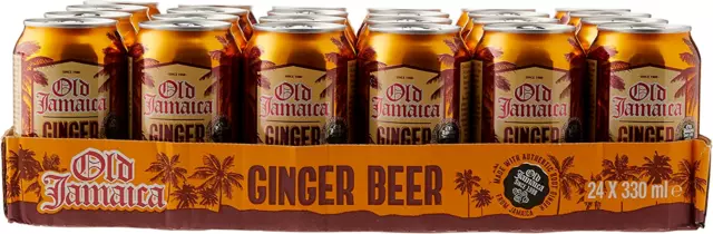 Old Jamaica Ginger Beer Soft Drinks 330 Ml Pack of 24 Made with Authentic and Na