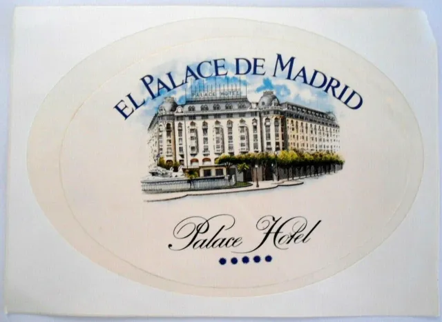 Werbe-Aufkleber El Palace de Madrid Marriott Hotel Spanien The Westin Palace