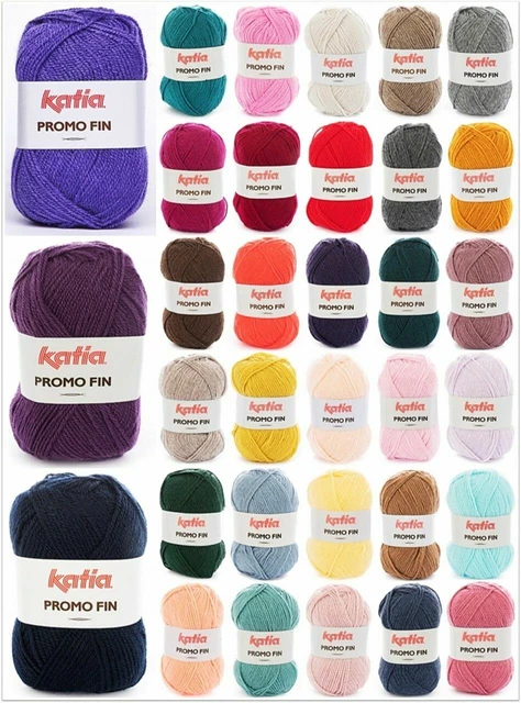 50g Katia Promo Fin Teil 2 Acryl Wolle Garn zum Stricken Häkeln GP 29,80€/1kg