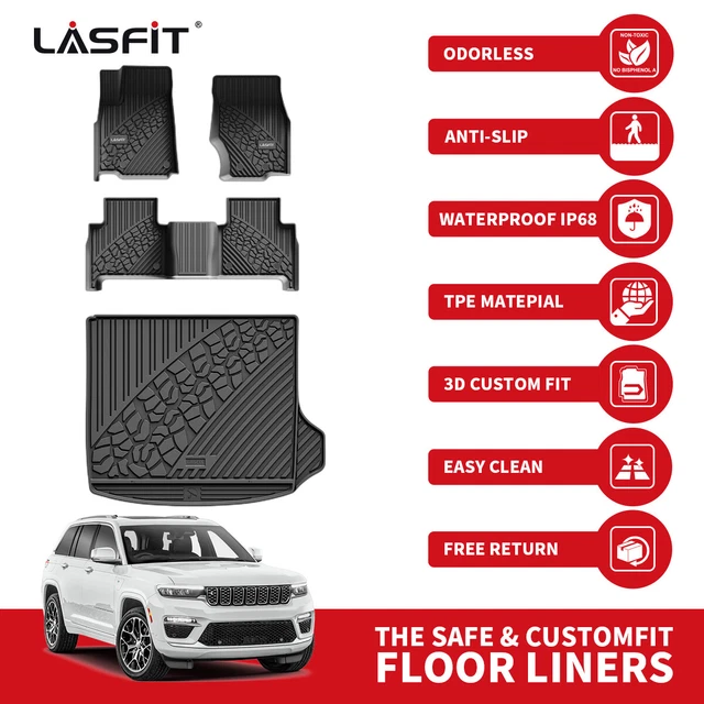 LASFIT FLOOR MATS for Jeep Grand Cherokee 20222023 TPE Liners Black