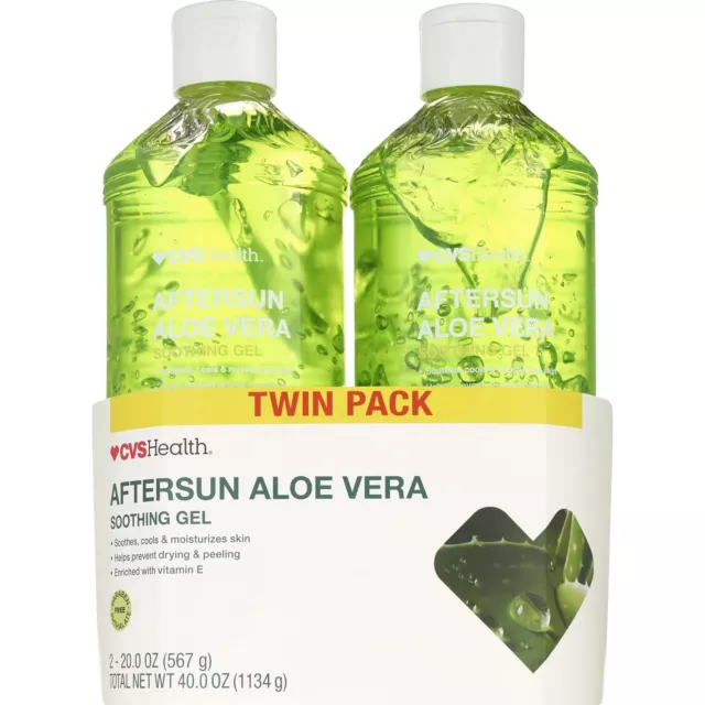 Gel hidratante de aloe vera CVS Health Aftersun, 40 onzas