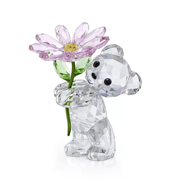 Swarovski Crystal Kris Bear A Daisy for You Figurine Decoration, Pink, 5675327