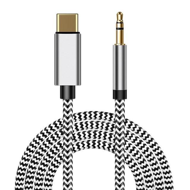 USB Type C to 3.5mm Male Audio Jack AUX Cable Adaptor for Car Stereo Android Mac