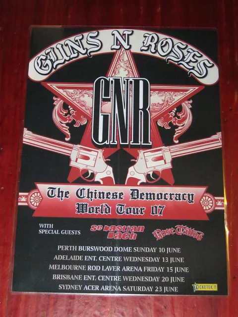 Guns N Roses  - 2007  Australian Tour - Chinese Democracy Laminated Tour Poster