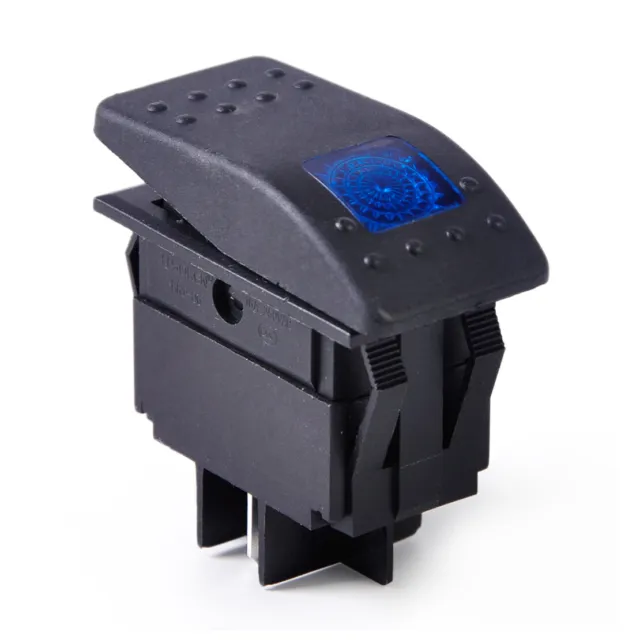 1X 12V 20A ON OFF 4 Pin Rocker Toggle Switch Interrupteur Bascule Blue LED Light