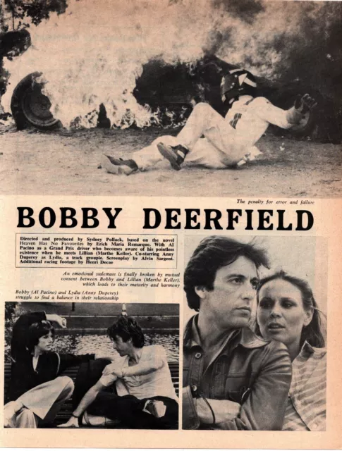 (F&F21) Film Picture Preview "Bobby Deerfield" Al Pacino & Marthe Keller