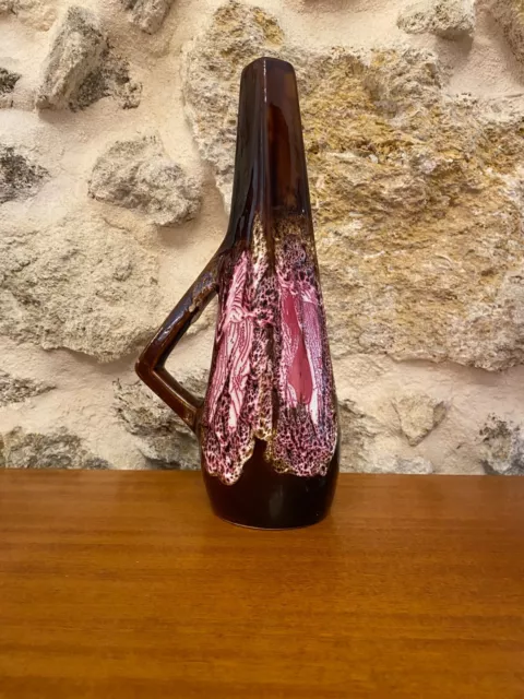 Vase soliflore en céramique de VALLAURIS décor flammé