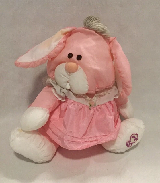 Vintage Fisher Price Puffalump Pink Bunny Rabbit w/ Dress 16" Stuffed Plush