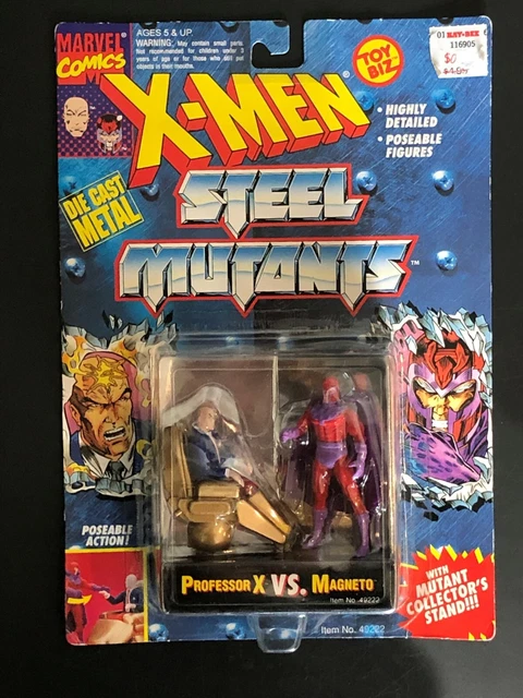 Vtg 1994 X-Men Steel Mutants Professor X vs Magneto Die Cast Metal Action Figure