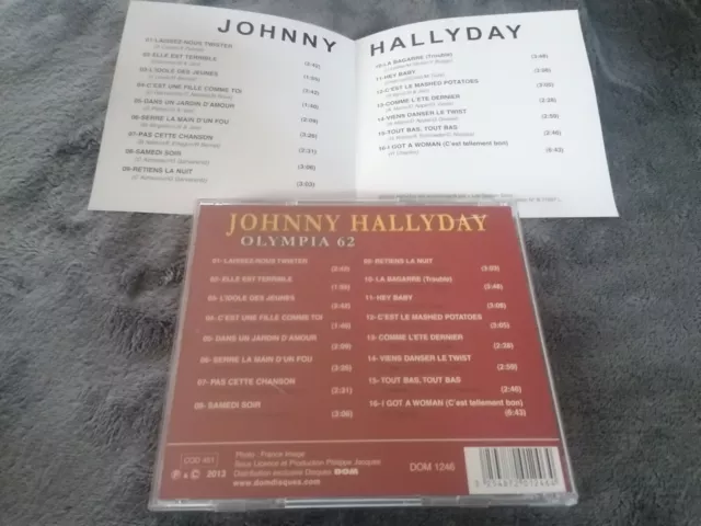 Rare Cd Johnny Hallyday Olympia 62 Hey Baby/Pas Cette Chanson/La Bagarre 2013 2
