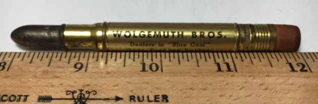 Vintage Bullet Pencil Advertising Wolgemuth Bros Inc Glorin PA Mt Joy Blue Coal2