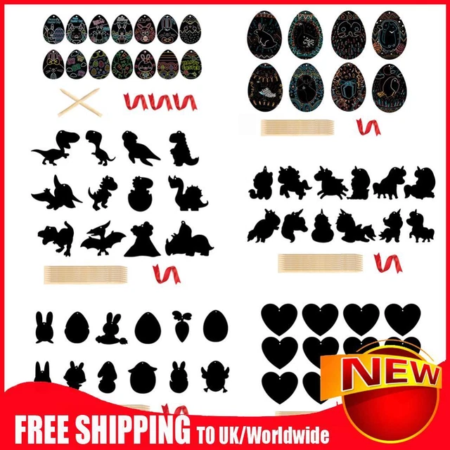 Easter Egg Scratch Painting Set Educational Learning Toys Kids DIY Art Drawing