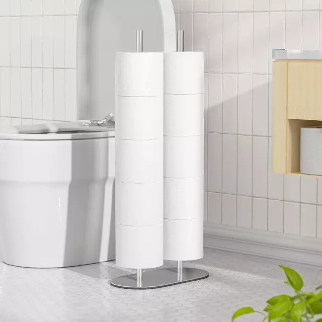 Toilettenpapierhalter Stehend (Mit Reservefunktion), Freistehender Toilettenpapi