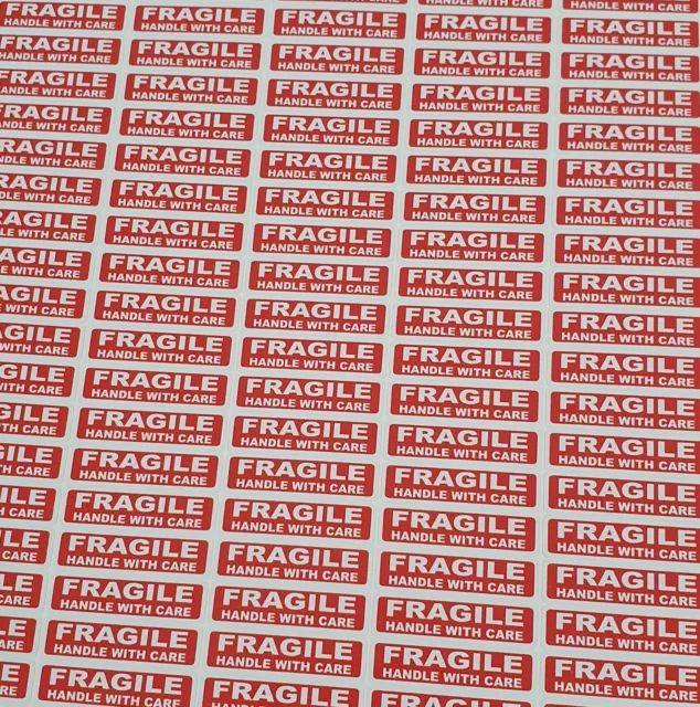 500 x FRAGILE HANDLE WITH CARE Labels Stickers 38mm long x 10mm Waterproof