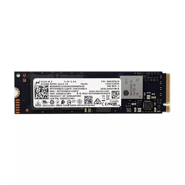Micron 512GB M.2 NVMe PCIe Gen 3x4 Pyrite Solid State Drive