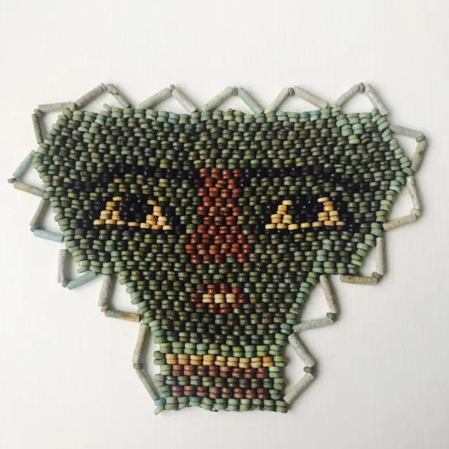 Ancient  Egyptian Multi-Coloured Faience Beads Mummy Mask Of Osiris