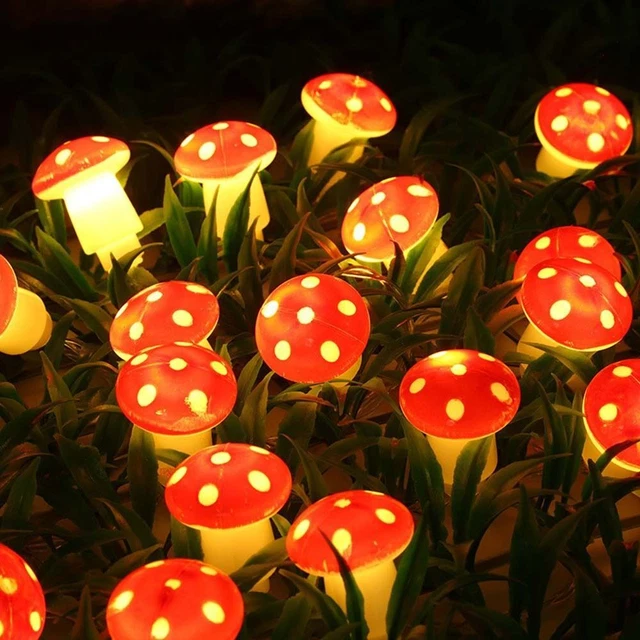 DIY STRING LAMPS Mushroom Garden Mushroom String Lights Outdoor Indoor