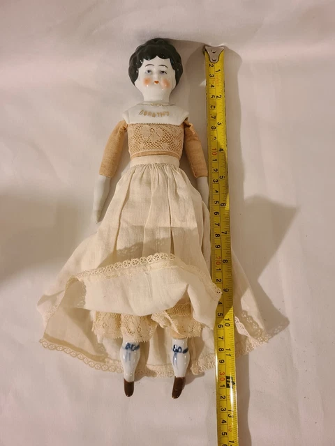 Antique 12 in. Bisque Doll Cloth Body Porcelain Limbs & Head  DOROTHY 17