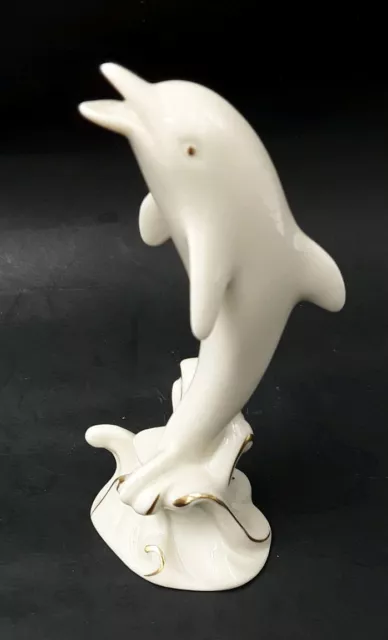 Lenox Porcelain JUMPING DOLPHIN Figurine Retired HTF Accented in Gold Porpoise