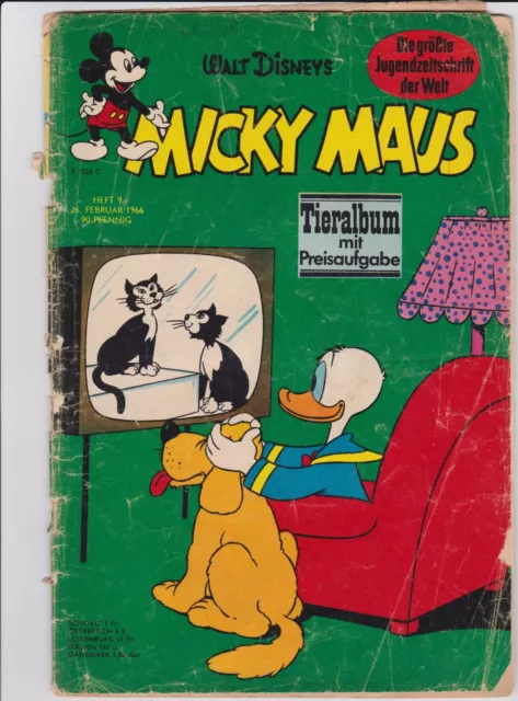 Walt Disneys Micky Maus, Heft 9 aus dem Jahre 1966, Z4, mit MMK Schnipp