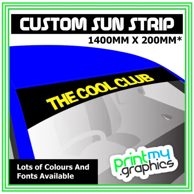 Personalised Car Sun Strip vinyl visor decals Graphic Sunstrip 🍑 👏
