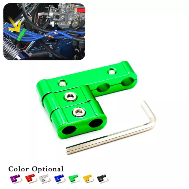 3Pcs Aluminum Engine Spark Plug Wire Separator Divider Organizer Clamp Kit Green