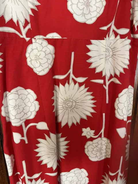 BODEN SUMMER DRESS Red with White Floral Sleeveless Shift Dress 10 US ...