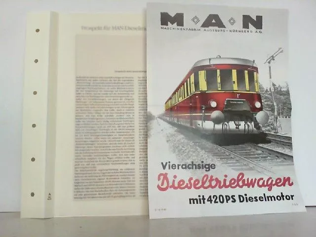 Prospekt für MAN - Dieselbetriebwagen von 1935. Deutsche Eisenbahn Edition und H