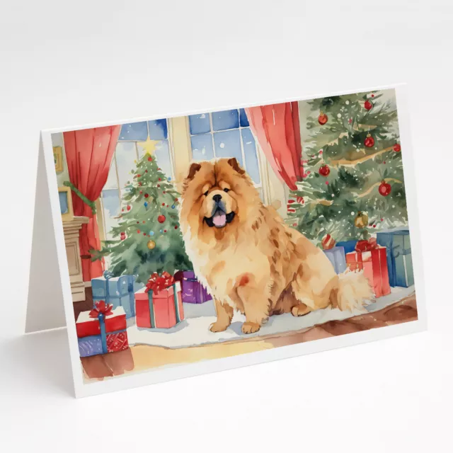 Chow Chow Christmas Greeting Cards and Envelopes Pack of 8 DAC1330GCA7P