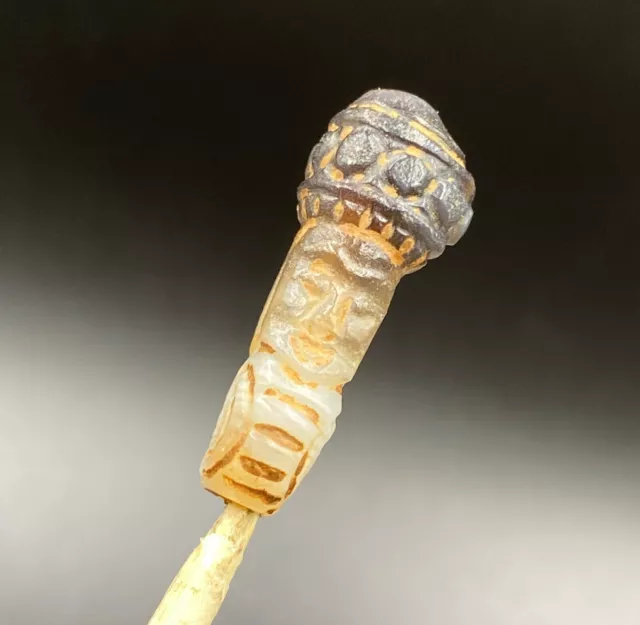 Ancient South East Asian Burmese Pagan Dynasty Antiquities Glass Amulet Old Bead