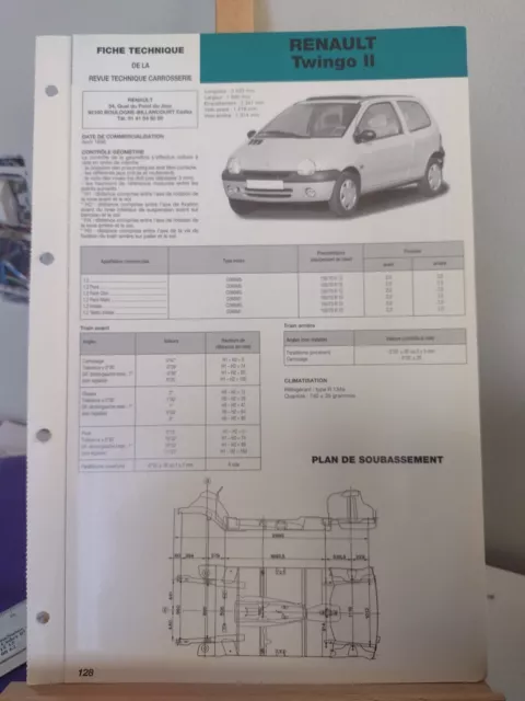 Fiche Technique De La Revue Technique Carrosserie Renault Twingo 2